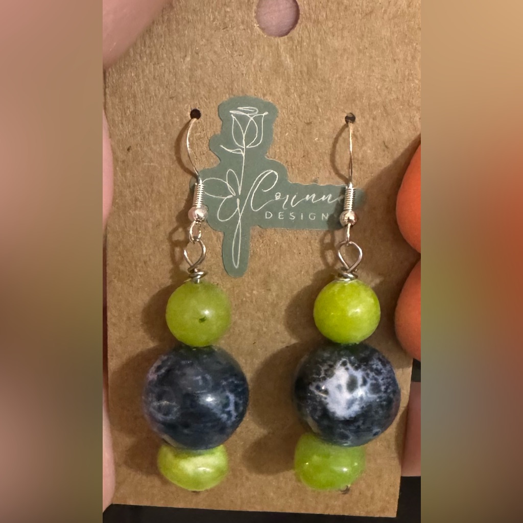 Green And Blue Earrings